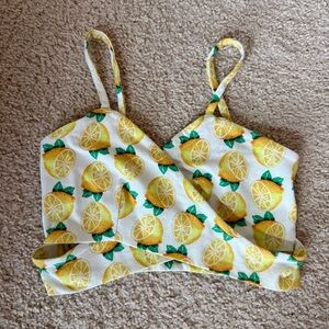 Lemon Print Crop Top